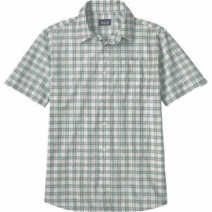 NWT Patagonia Fezzman short sleeve button shirt updrift beryl green Small